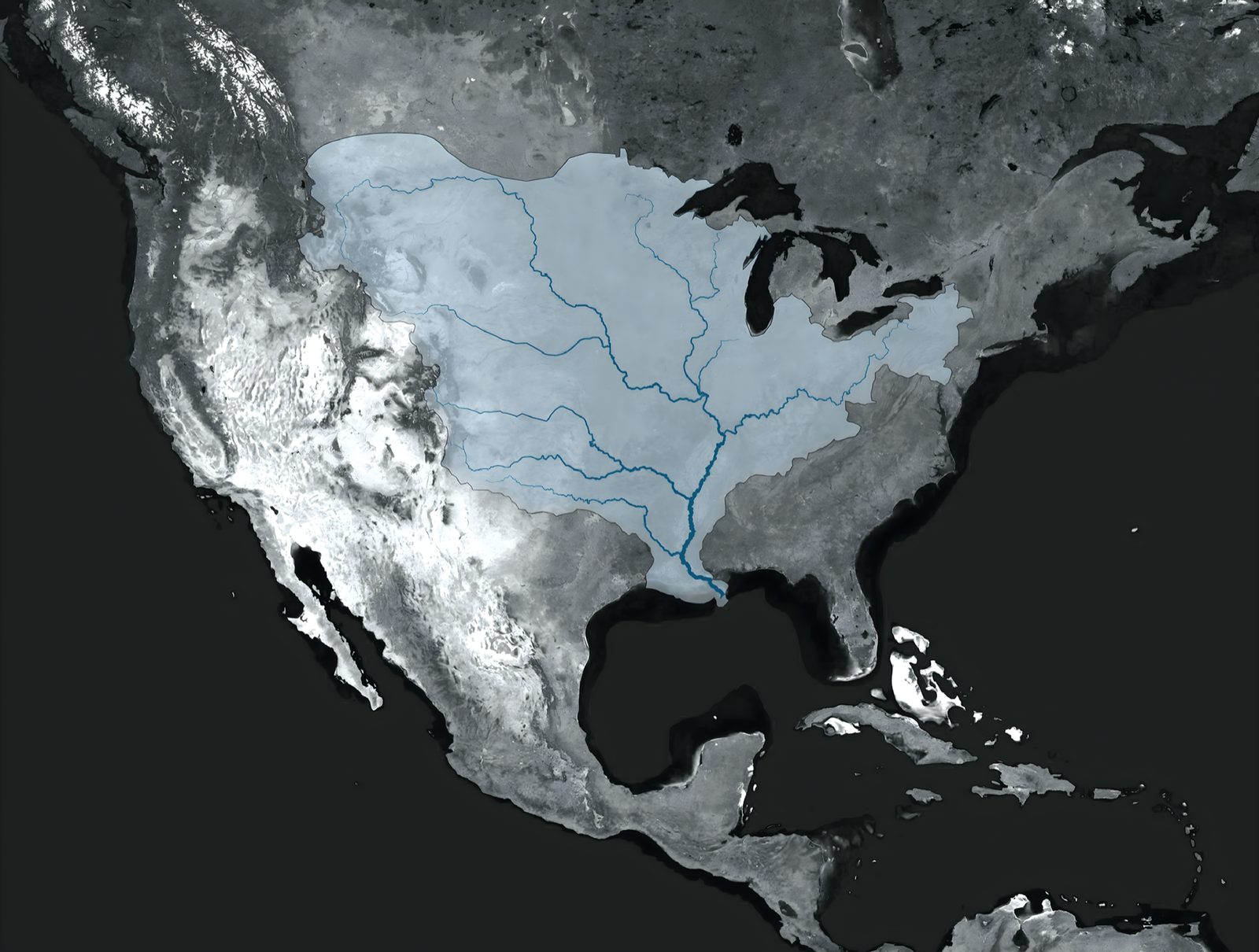 Map of Mississippi River Watershed
