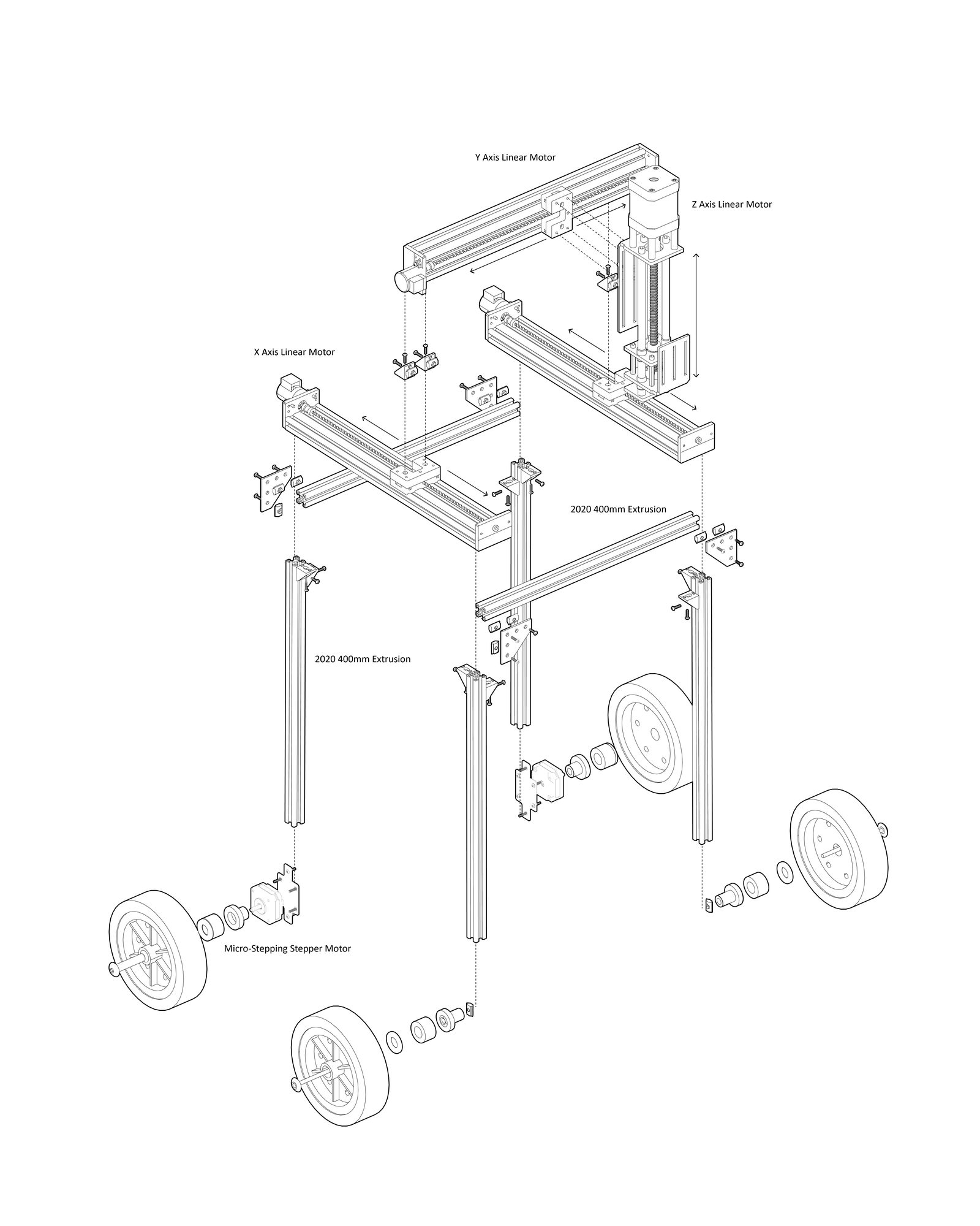 Algorithmic Cultivation robot parts isometric