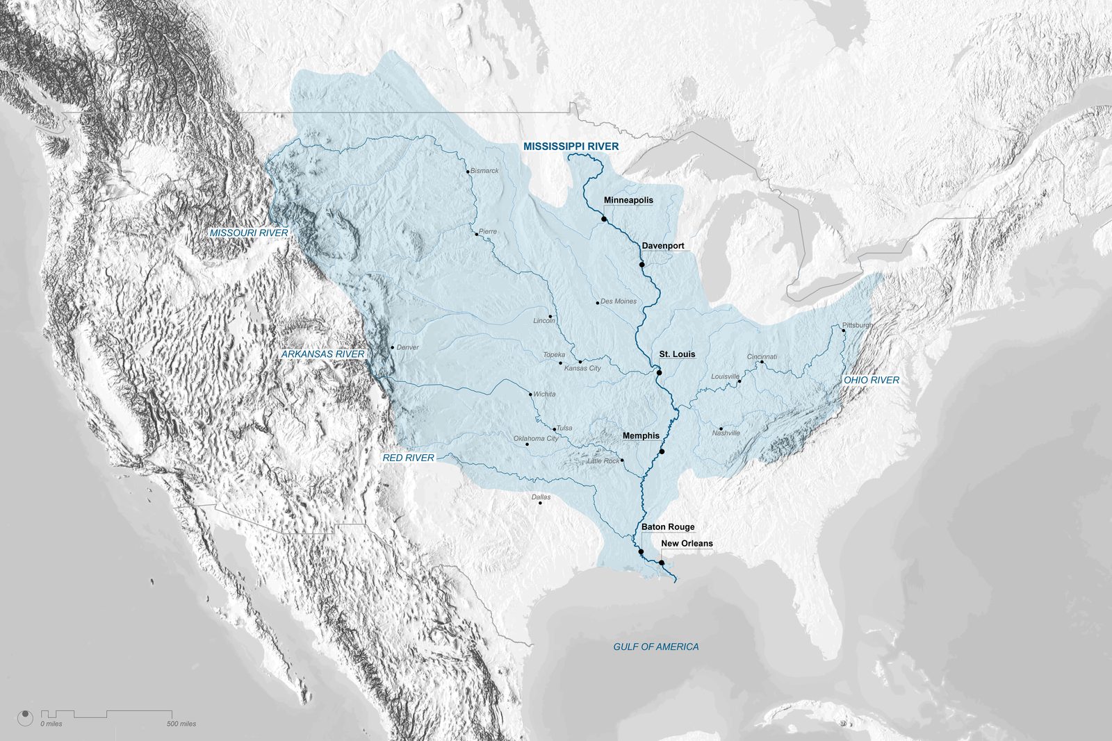 Map of Mississippi River Watershed