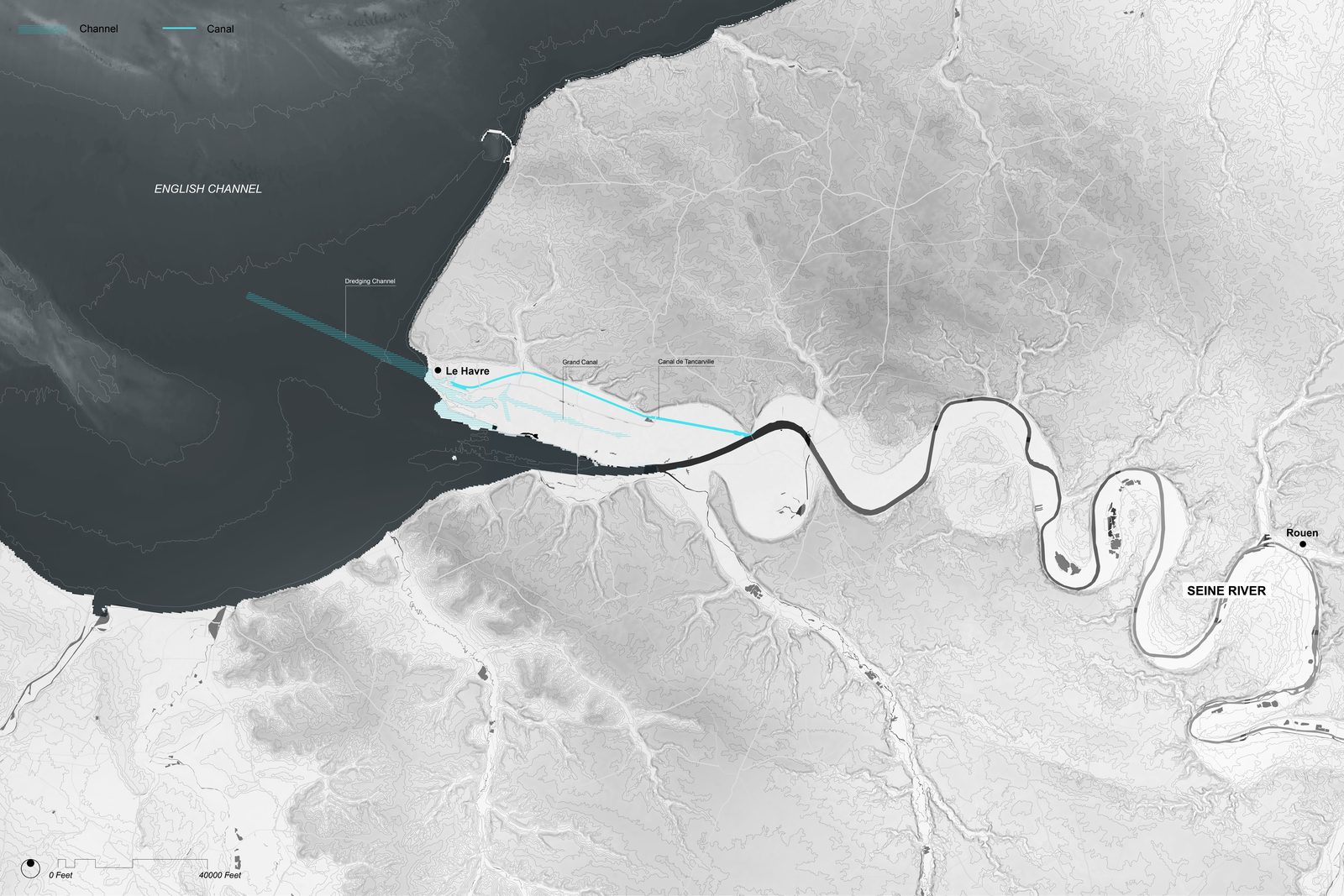 Map of Seine River Delta