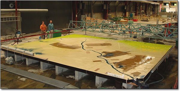 Model at Sogreah laboratory at Beauvert