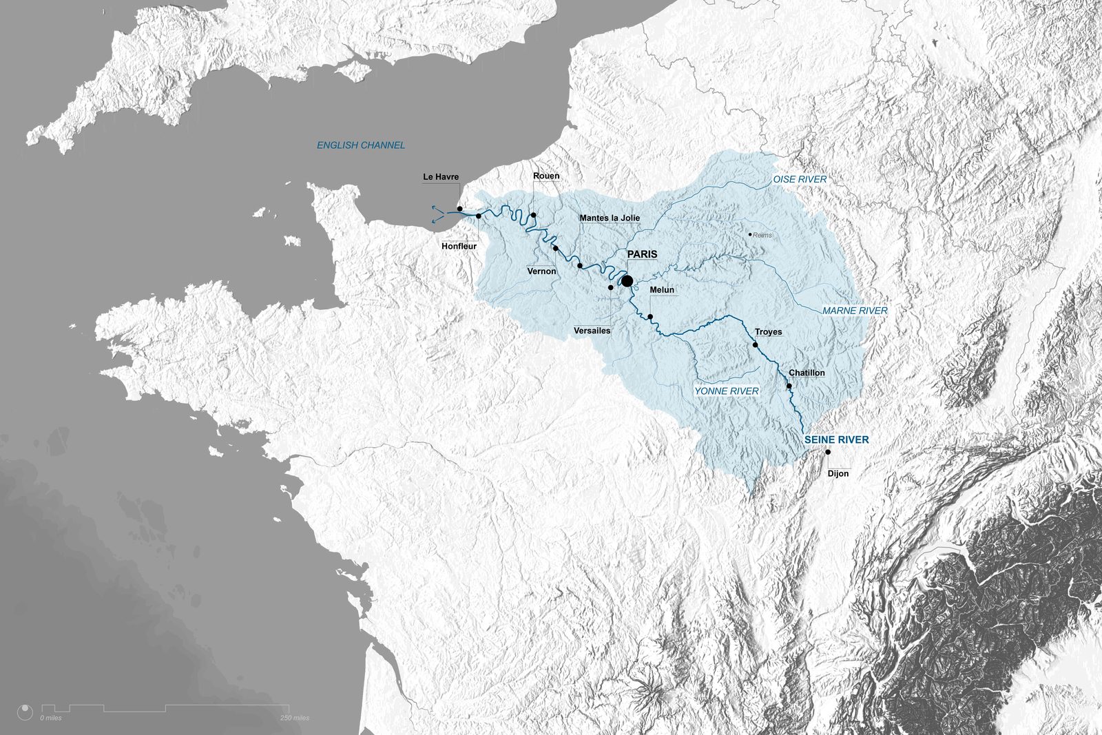 Map of Seine River Watershed